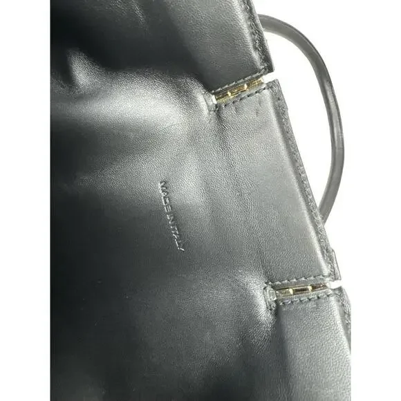 Peter Do Hinge Tote Bag Cotton Leather Trim Black White - Picture 4 of 9